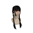 thumbnail image 2 of Peluca ajustable larga, negra y lisa para disfraz de Halloween. Peluca para niña, ideal para fiestas de cosplay., 2 of 9