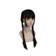 thumbnail image 2 of Peluca ajustable larga, negra y lisa para disfraz de Halloween. Peluca para niña, ideal para fiestas de cosplay., 2 of 9
