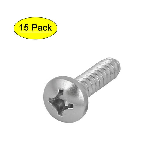 M5.5x25mm 316 Stainless Steel Pan Round Head Self Tapping Screws 15pcs
