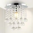 thumbnail image 5 of JONATHAN Y Lillibet 9.88" 1-Light Traditional Transitional Iron LED Semi Flush Mount, Chrome/Clear, JYL9900A, 5 of 7