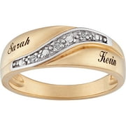 personalized mens diamond accent name wedding band 18kt gold over sterling silver - Engraved Wedding Rings personalized mens diamond accent name wedding band 18kt gold over sterling silver - Engraved Wedding Rings