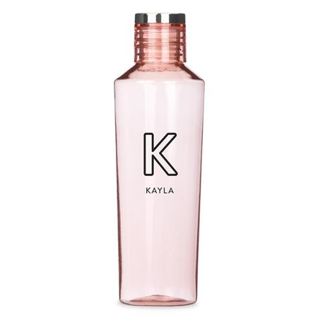 

Weddingstar 4719-25-1306-147-03 Personalized Reusable Plastic Water Bottle - Line Initial Print Light Pink