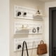 thumbnail image 5 of Rack de almacenamiento en pared sin tablero perforado – Organizador de cestas de desagües de plástico multifuncional con ganchos, montado en la pared, cocina, baño y garaje, 16,73 x 12,99 in, 5 of 6