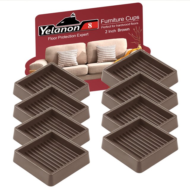 Almohadillas antideslizantes para muebles Yelanon, 8 unidades, 5 cm, color marrón