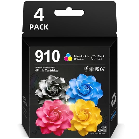 910 Ink for HP 910 Ink Cartridges Combo Pack (4-pack) Compatible for 910 XL HP Printer Ink HP OfficeJet 8010 Ink Series