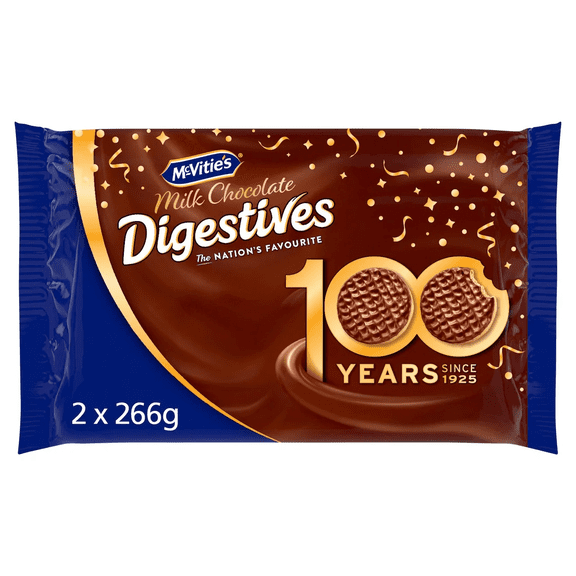 McVitie's Digestives Milk Chocolate, 2 x 266g
