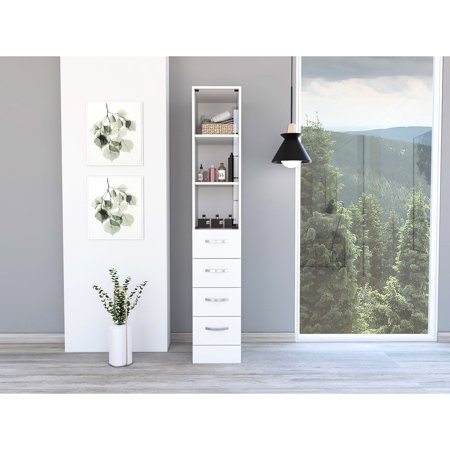 White Color - Four Drawers Three Shelves - Pet Room - Store Pet Supplies