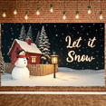 thumbnail image 4 of Snowman Banner Christmas Decoration Winter Theme Holiday Backdrop for Indoor Decor Party Background Outdoor Celebration, 4 of 9