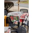 thumbnail image 4 of Outdoor Tablecloth with Umbrella Hole and Zipper, Grey Snowman Christmas Square Table Cloth 54x54 Inch Waterproof Tablecloth, Winter Snowflake Xmas Gifts Picnic Table Cover for Patio Camping, 4 of 7
