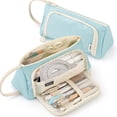 thumbnail image 1 of SHAR Durable Large Capacity Pencil Case, Pencil Case with Multifunctional Compartments, Pens Case Bag for Student Stationery Girls (Light Blue), 1 of 5