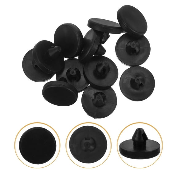 GOOHOCHY 12Pcs Brake Light Pad Black Rubber Rectangular For Automotive Brake System Components