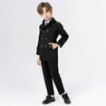 thumbnail image 4 of Little and Big Boys Single Breasted Trench Coat Dress Outerwear Black 9-10 Years, 4 of 7