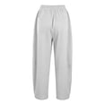 thumbnail image 7 of WERYOUNG Women Elastic Waist Barrel Leg Pants Cropped Solid Color Soft Knit Side Pockets Casual Trousers Streetwear Loungewear Daily Pants Versatile Bottoms XL, 7 of 7