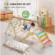 BlueWood Pikler Triangle Set Foldable Wooden Indoor 8-in-1 for Ages 6 Months to 6 Years Multicolor 150 lb Max Load 4-Piece