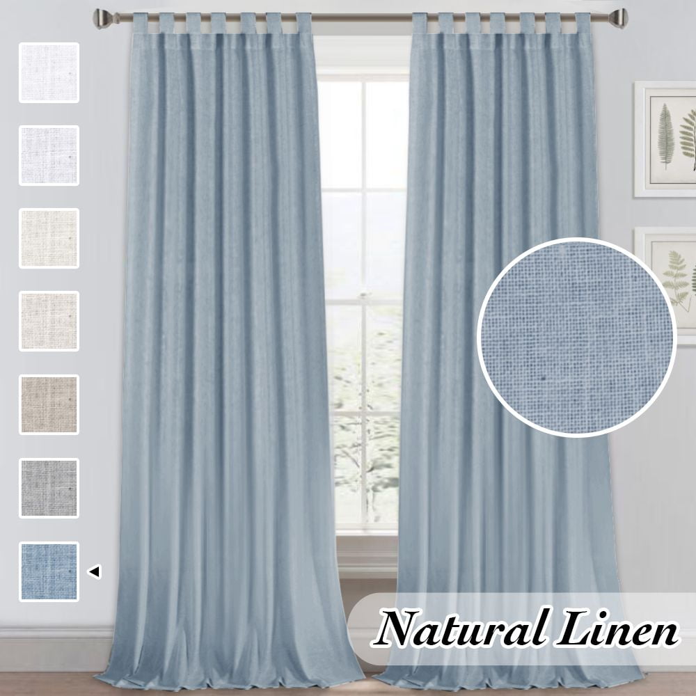 H.VERSAILTEX Linen Blended Curtains Light Filtering Sheer Curtains Tab