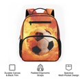 thumbnail image 6 of Jeiento Football 13.5" Preschool Bookbag, Cool Flame Large Capacity Toddler School Bag with Front Zipper Pockets, Dual Use Backpack for Boys Girls Outdoor, 6 of 7