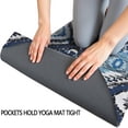 thumbnail image 3 of Blue Ethnic Geometric Pattern Hot Yoga Mat Towel Non Slip for Hot Yoga - Quick-Drying Yoga Mat Cover with 4 Corner Pockets with Travel Bag - Hot Yoga Towel Non Slip 74"x26", 3 of 6