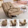 thumbnail image 2 of Oversized Rocker Recliner Chairs,Overstuffed Soft Extra Wide Manual Single Sofa Recliner for Living Room Bedroom Apartment Home Theater, Brown, 2 of 7