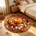 thumbnail image 4 of Zynviq Pumpkin Area Rugs 23.6" X 23.6" Thanksgiving Throw Rug Polyester Round Multicolor Washable Small Rug for Sofa, 4 of 6