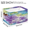thumbnail image 4 of Green Blue Purple Tie-dye Square Storage Bins with Handles Collapsible Containing Box 2 Packs, 4 of 9