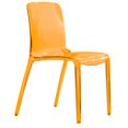 thumbnail image 1 of Silla de comedor LeisureMod Mid-Century Modern naranja transparente, 1 of 9
