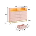 thumbnail image 2 of Eastvita Modern Double Dresser TV Stand with 6 Drawers Power Outlet LED Light, 2 of 6
