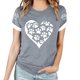 thumbnail image 1 of Tops Y Blusas de las Mujeres Estampadas Cuello Redondo Manga Corta, Poliéster Casual Top para Diario, Fiesta Y Todas las Estaciones, 1 of 8