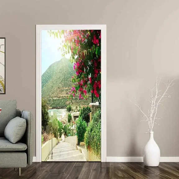 D Natural Landscape Door Sticker Snow Mountain Glacier Decals Self Adhesive PVC Wallpaper Ocean Pos
