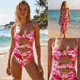 thumbnail image 5 of Women 2 Piece Swimsuit Cutout One Piece Bathing Suit with Wrap Cover Up Skirt Beach Vacation Swimwear, 5 of 7