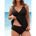 thumbnail image 3 of Charmo Retro Tankini Swimsuit for Womens Double Straps Swimwear Two Piece Bath Suit, 3 of 6