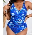 thumbnail image 6 of Pincandy Womens Plus Size Printed Backless One Piece Sporty Swimsuit Padded Wireless Slim Fit 4 Way Stretch Breathable for Beach Pool Summer Active Leisure Wear, 6 of 7