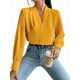 thumbnail image 2 of Blusas de Trabajo para Mujer, Blusas de Larga, Blusas de Oficina con Cuello en V, Blusas de para Mujer Naranja M, 2 of 9
