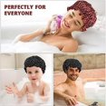 thumbnail image 5 of Bonnets de Douche Réutilisables Imperméables - Motif Échecs Noir et Rouge (2 Pack), 5 of 5
