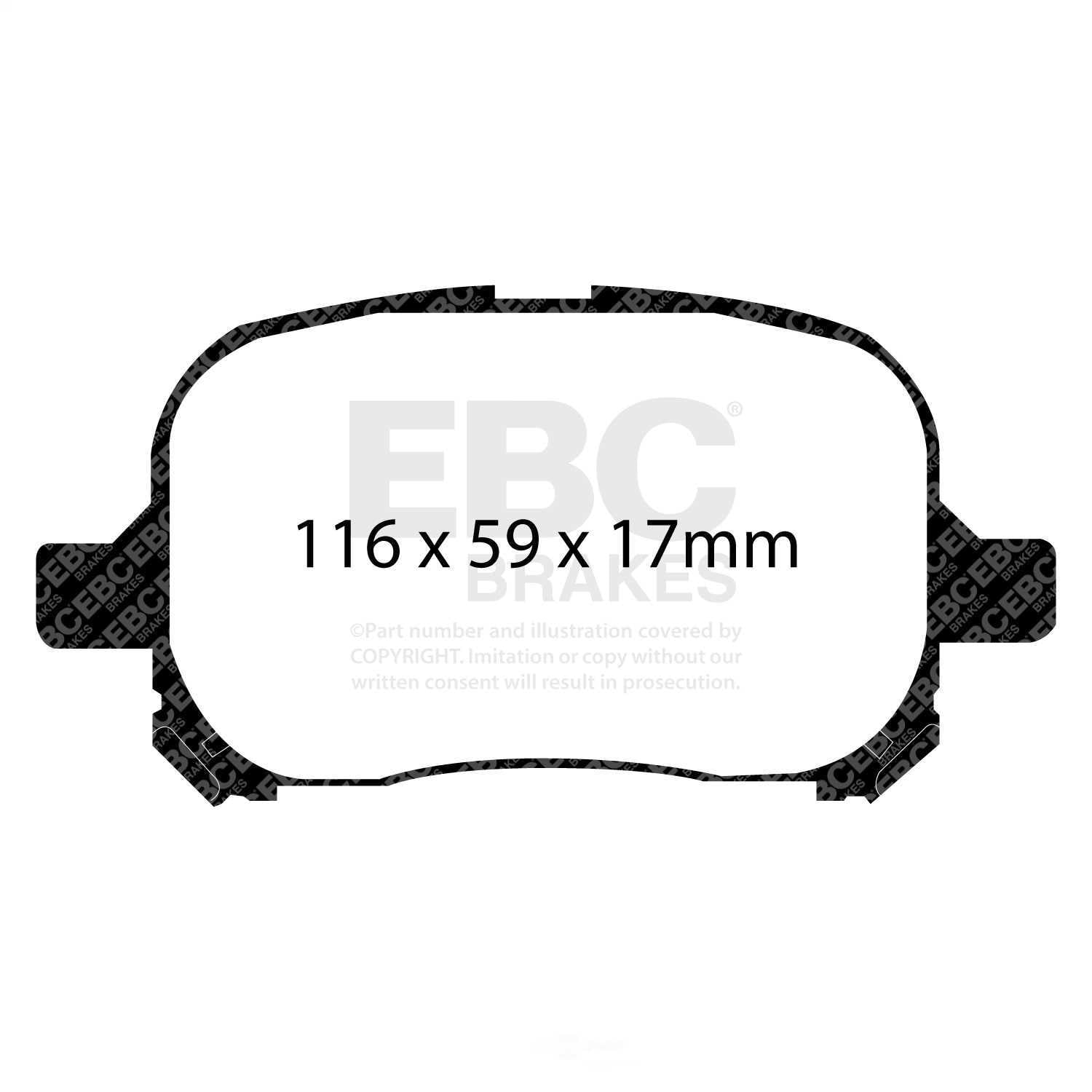 EBC Brakes Yellowstuff 4000 Series Street and Track Brake Pad Set Fits select: 1997-2001 TOYOTA CAMRY, 1998-2004 TOYOTA AVALON