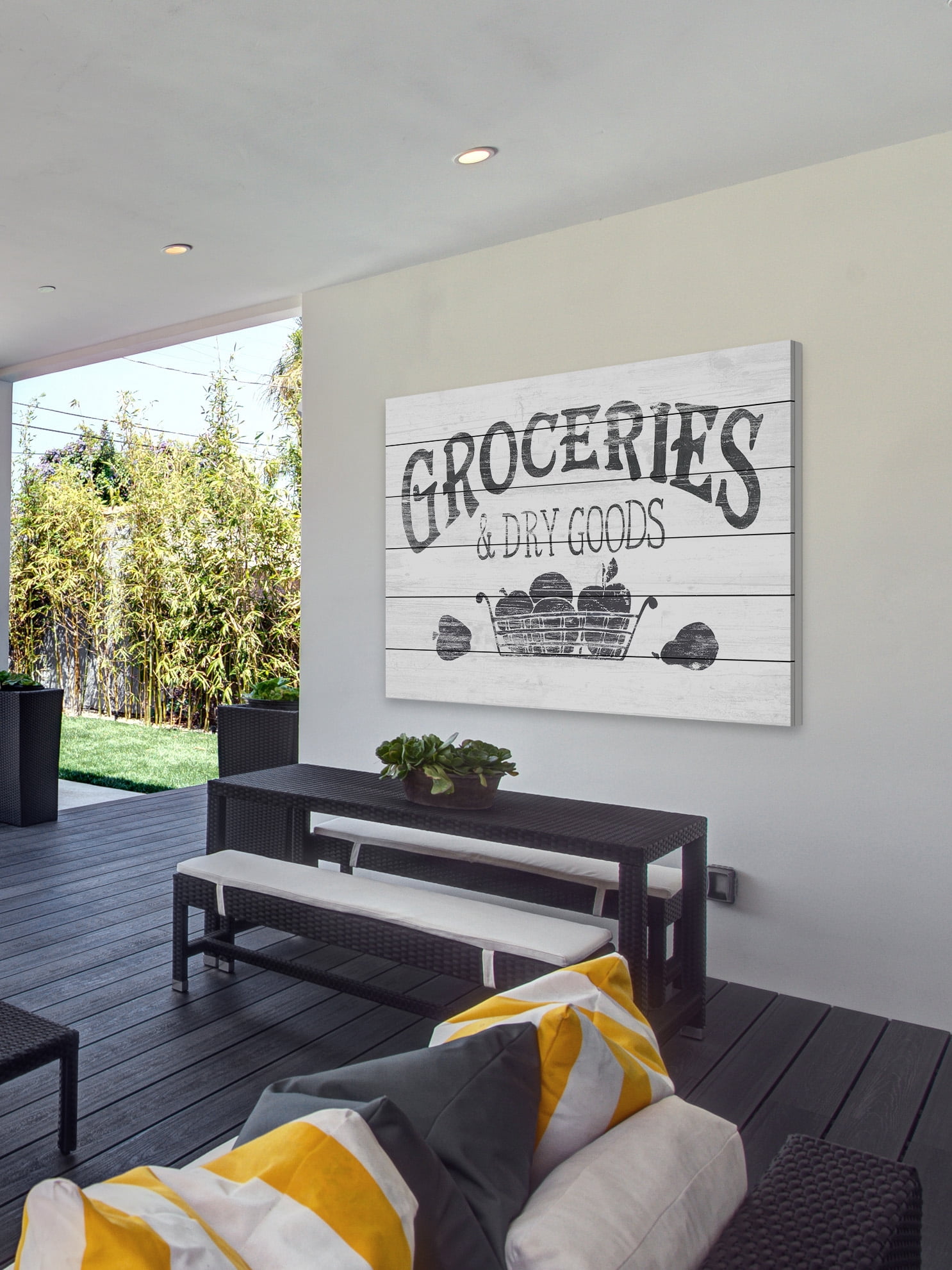 Marmont Hill Dry Goods White Wood Wall Art, 24" x 36"