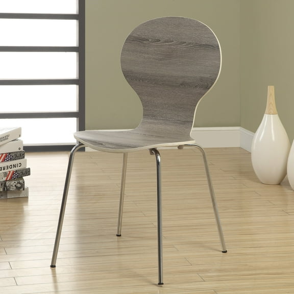 Monarch Specialties Dining Chair 4Pcs, 34"H, Dark Taupe With Chrome Metal