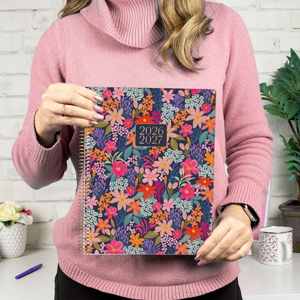 bloom daily planners 2026-2027 Academic Planner, 13 Month Monthly & Weekly, 8.5" x 11" Soft Cover, Stickers Included, Floral Fiesta