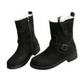 thumbnail image 3 of B91xZ Bottines pour Femmes Talon Bas Mode Chelsea Confort Bottines Talon Bas, Noir 9, 3 of 3