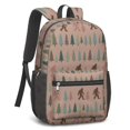 thumbnail image 2 of Bigfoot and Tree Pink Pattern 17" School Backpacks for Teens,Waterproof Oxford Fabric,S-Shape Padded Straps for School,Travel,Hiking,Camping, 2 of 6