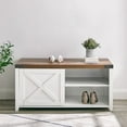 thumbnail image 4 of 43" Sliding X Door Litter Box Bench with Circle Cutout in Rustic Oak/Solid White, 4 of 4