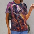 thumbnail image 6 of Astronauts Play Guitar in Space T Shirts Basic T-Shirt Short Sleeve Ladies Tee Shirt Summer Graphic Clothing, 6 of 6