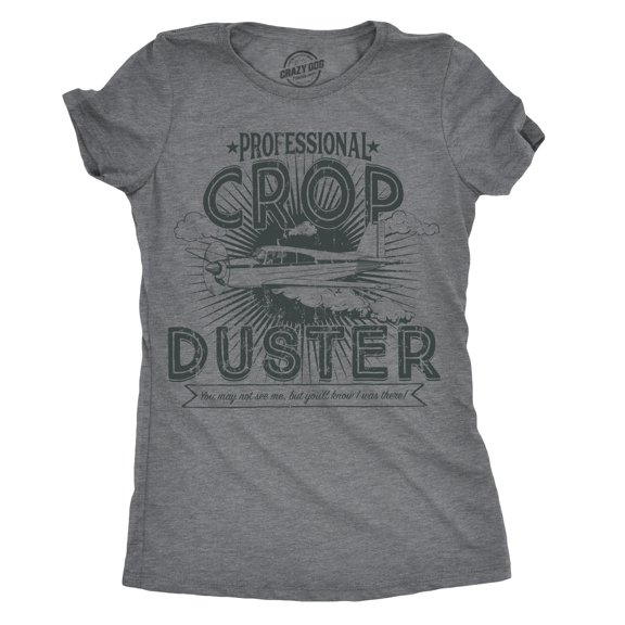 Womens Professional Crop Duster Funny Fart T shirt Rude Farting Top for Ladies Womens Graphic Tees