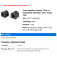 thumbnail image 2 of Front Sway Bar Bushing 2 Piece - Compatible with 2003 - 2015 Honda Pilot 2004 2005 2006 2007 2008 2009 2010 2011 2012 2013 2014, 2 of 2