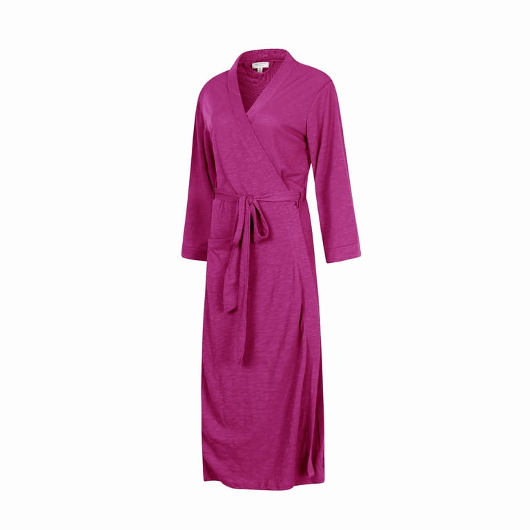 cotton dressing gown kimono 100% Cotton, Women's Short Printed Robe/Wrap with Kimono Collar-Sea of Flowers