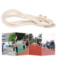 thumbnail image 1 of Rope, Jumping Rope 300cm Hand Cranking Knitting Cotton and Linen Long Jumprope with Solid Wood Handle for Group Using, 1 of 8