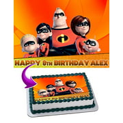 The Incredibles Edible Image Cake Topper Personalized Icing Sugar Paper A4 Sheet Edible Frosting Photo Cake 1/4 Edible Image for cake