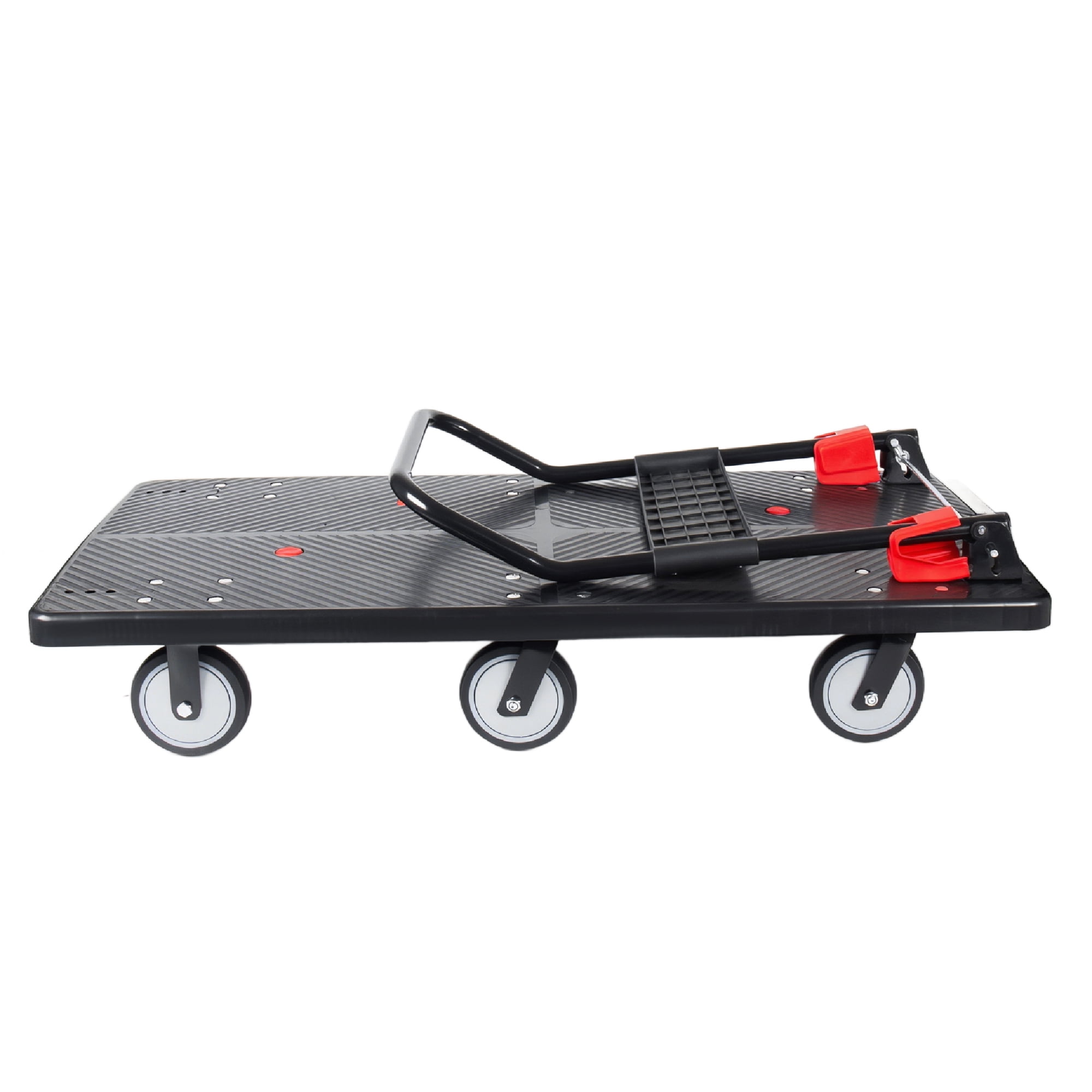 25.5"x51.5" Platform Truck, Foldable Handcart with 6" TPR 360-Degree Silent Wheels, 1800lbs Heavy-Duty Push Dolly Cart, 4 Steel Load-Bearing Beams for Warehouse Garage Home Use