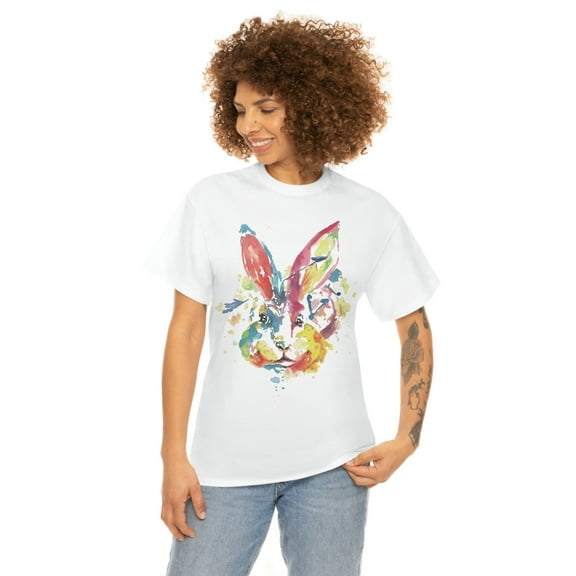 2023 Water Rabbit Year Watercolor Paint Design Unisex Heavy Cotton Tee