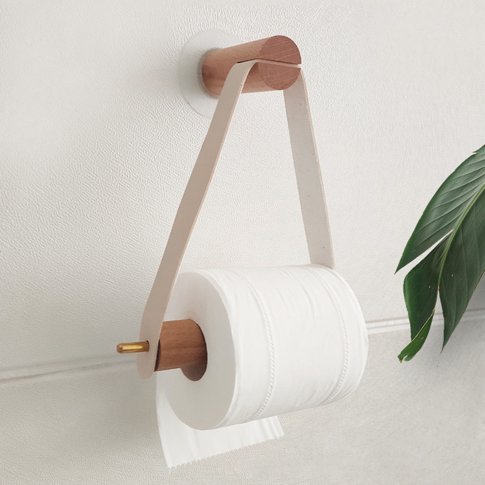 jiaroswwei Nordic Style Kitchen Wooden Paper Roll Holder Tissue Rack Toilet Storage Shelf