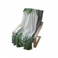 thumbnail image 4 of Palm Leaf Soft Flannel Fleece Throw Blanket, Framework with Rainforest Foliage Leaves in Watercolors, Cozy Plush for Indoor and Outdoor Use, 60" x 80", Hunter Green, by Ambesonne, 4 of 6